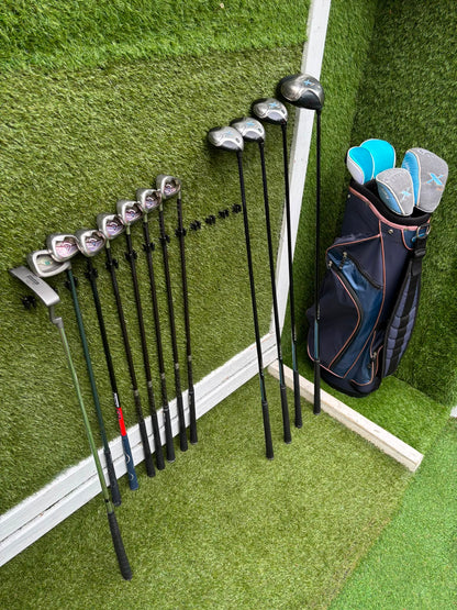 Ladies Golf Set – Callaway Big Bertha Irons, Callaway X Woods (Driver, 3, 5 & 7), HEXSERT HM-1 Putter & Cart Bag