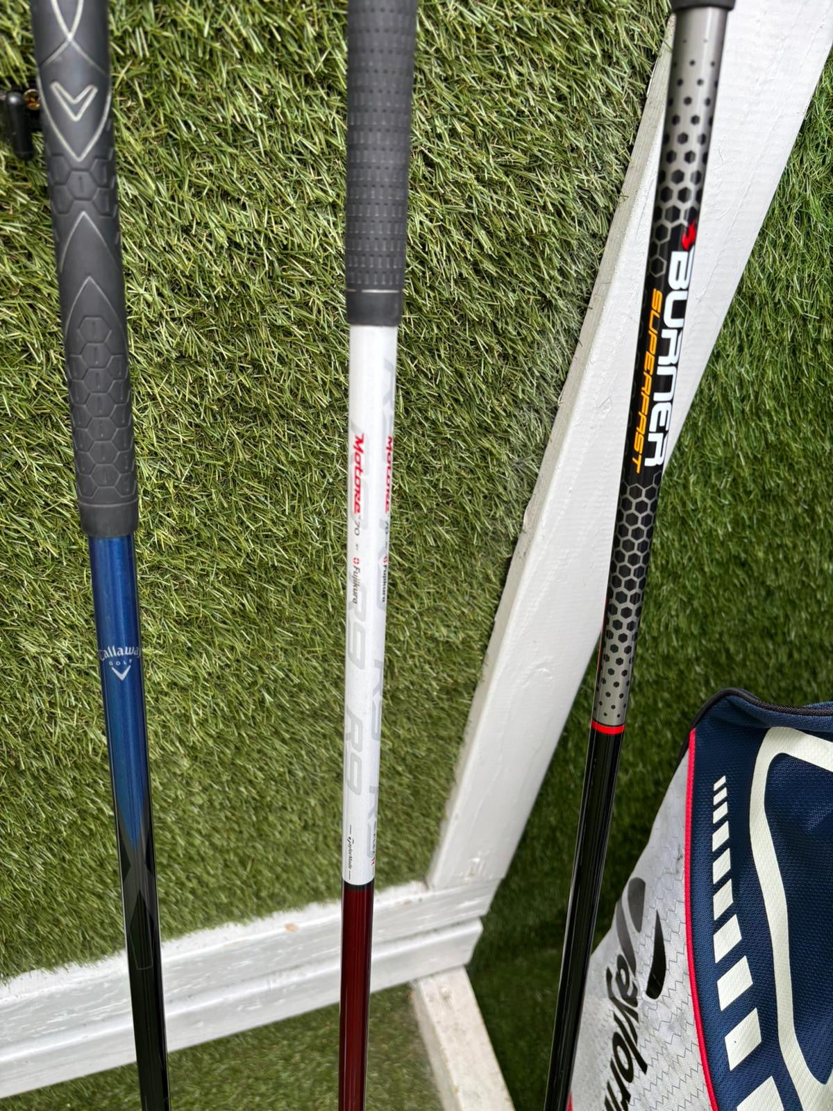 TaylorMade Tour Preferred MC Irons (4–PW) + Burner Driver, R9 Fairway, Callaway Hybrid, Ping Cadence Putter & TaylorMade Bag