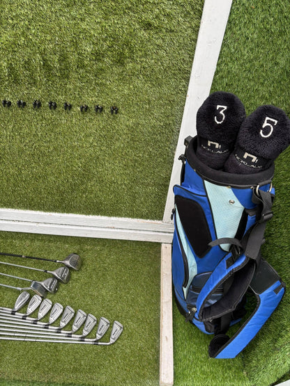 Nicklaus Linear Dynamics Golf Set with Snake Eyes Maraging Steel Driver, Matching Woods & Stand Bag