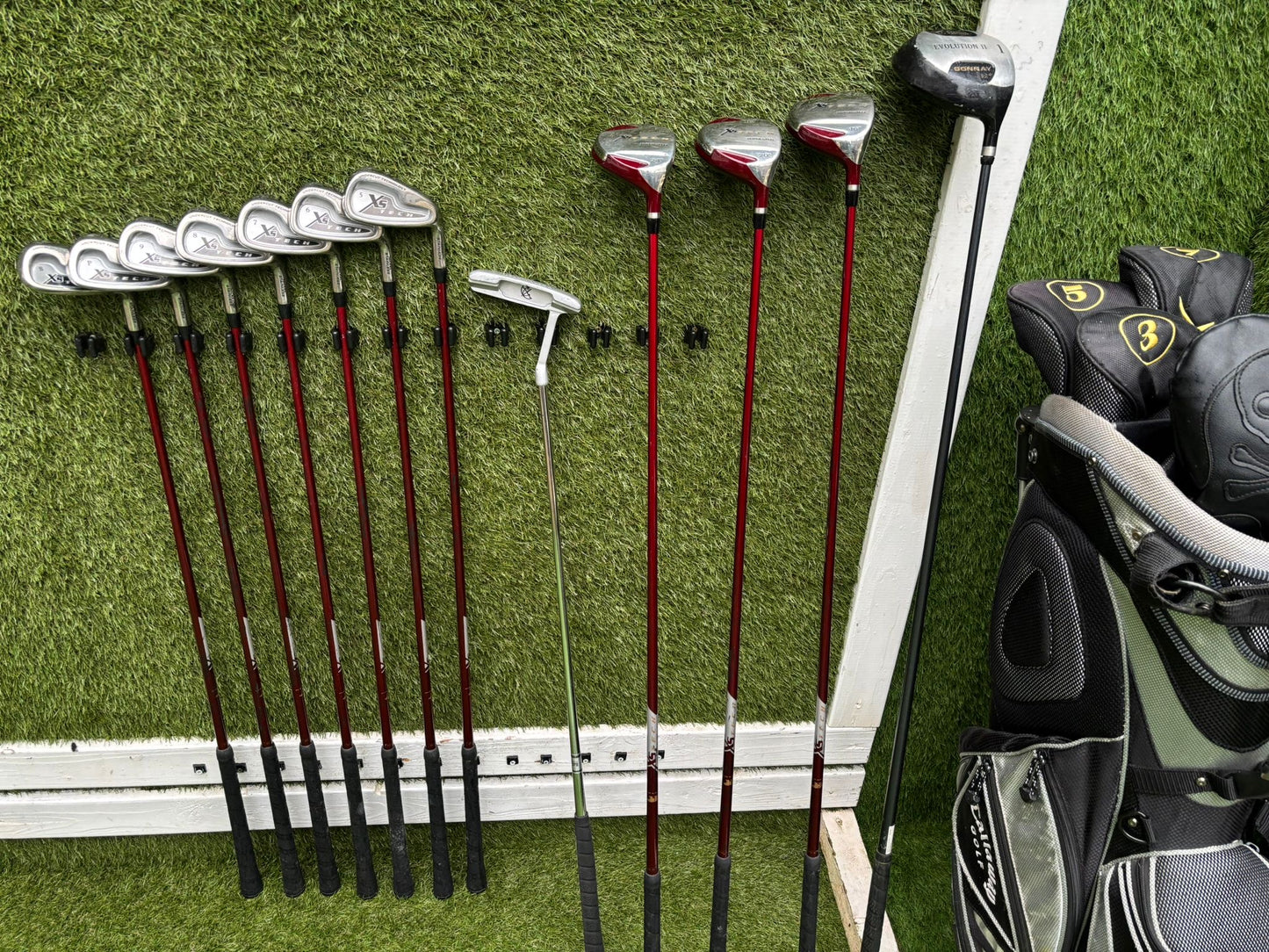 Golden Bear Irons + Xs Tech Woods + Donnay Driver + Callaway Stand Bag – 12-Club Golf Set