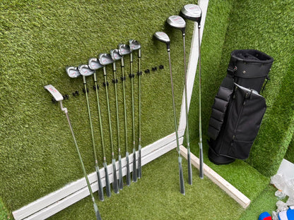 Unused and Boxed Dyna-Tech “Tech Force” Full Golf Set (5–SW) + Driver, 3 Wood, Hybrid + Bag