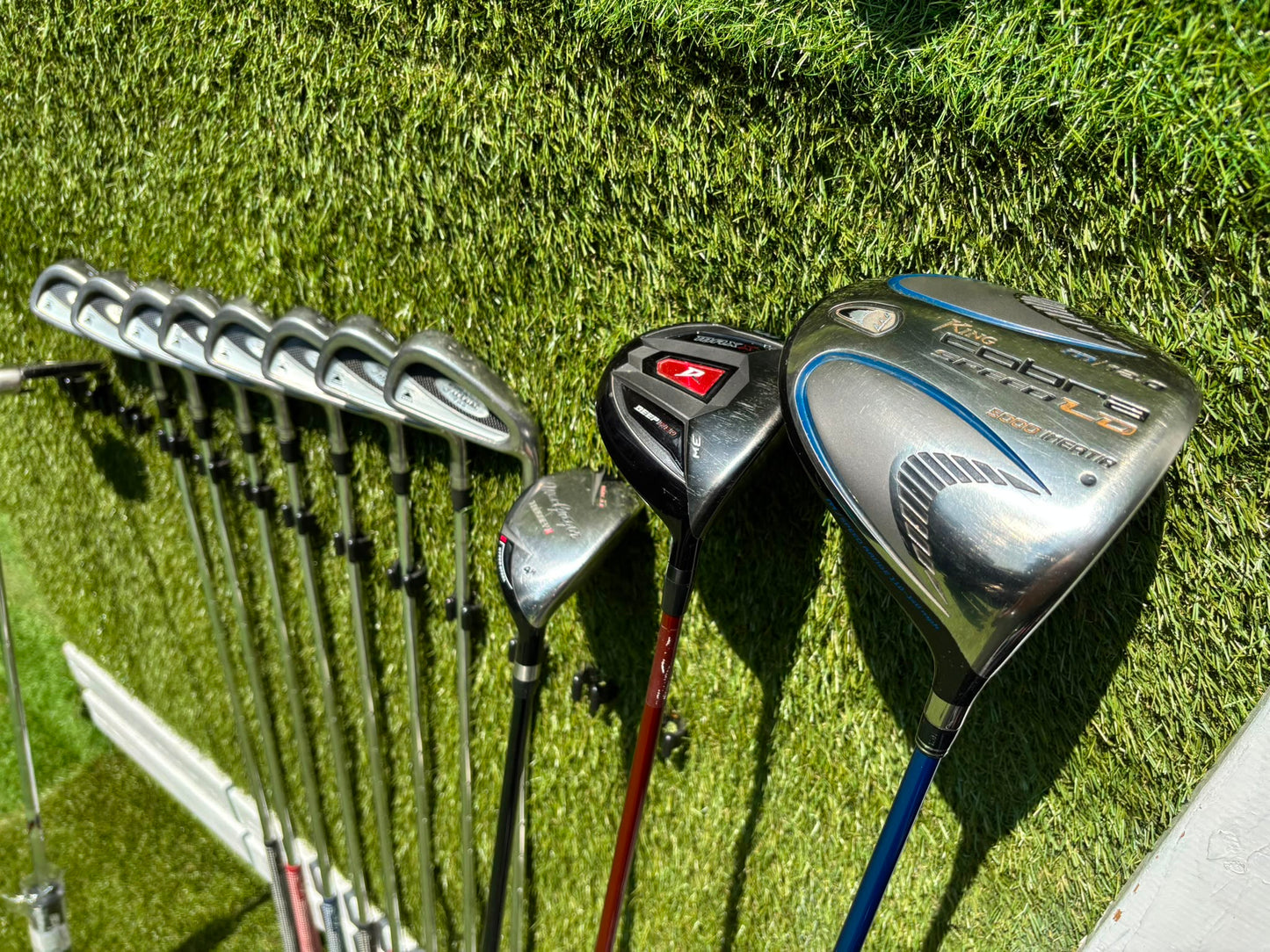 Titleist DCI 762 Irons, Cobra Driver, Odyssey White Ice Teron & Titleist Stars & Stripes Cart Bag