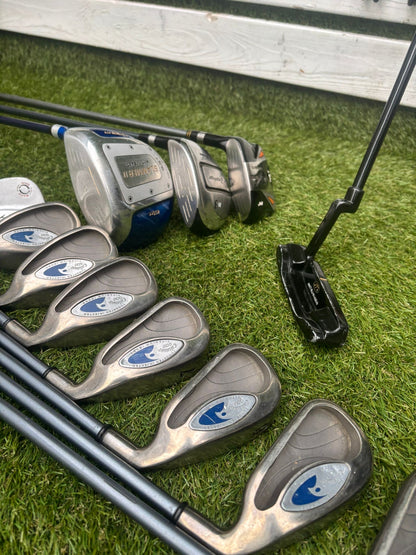Callaway Tungsten Titanium Irons + Donnay Driver + Mizuno Fairway + Confidence Hybrid + Callaway Stand Bag (12 Clubs)