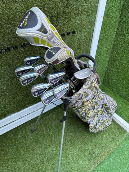 MacGregor V-Foil M565 Irons, Ping Driver, Ping Hybrid, TaylorMade Putter & Premium OUUL Camouflage Stand Bag