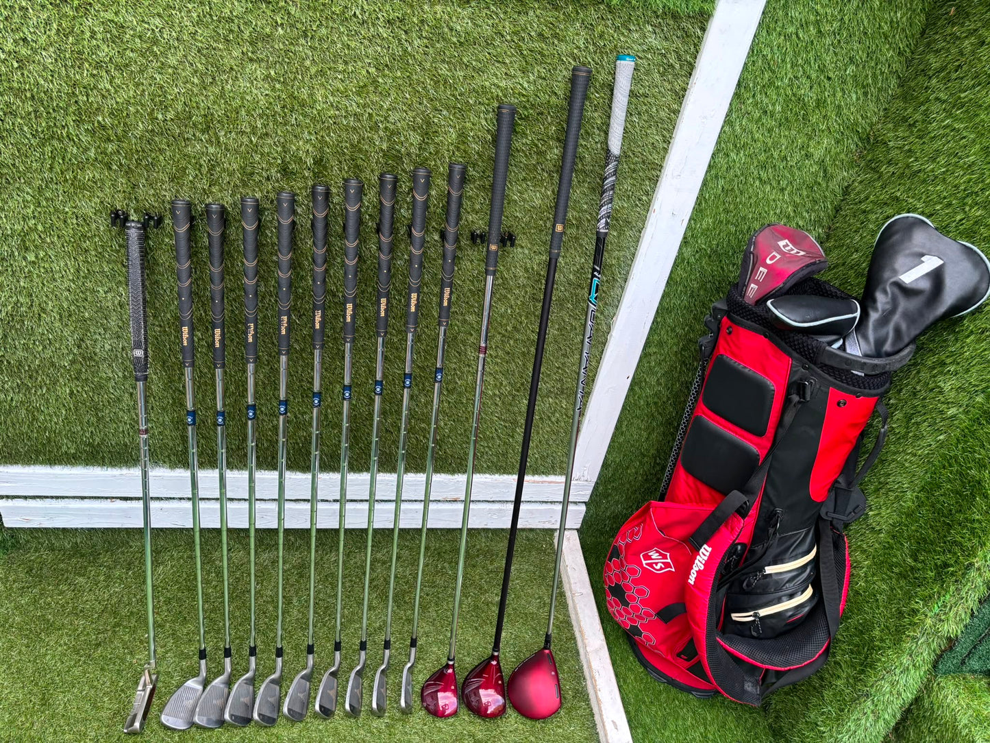 Wilson ProStaff Oversize Irons, Wilson Staff D300 Driver, Wilson Deep Red Woods & Wilson Stand Bag