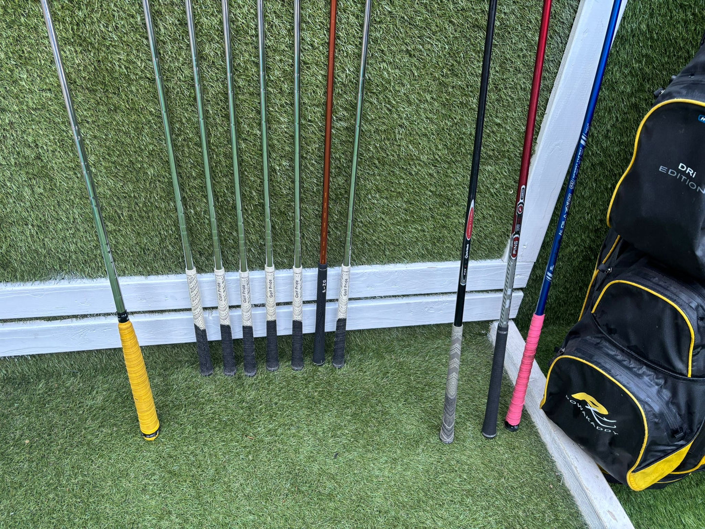 🔥 Ping G10 Irons (5–SW) + Cobra Driver + Ping G15 3 Wood + TaylorMade Hybrid + PowaKaddy Dri Waterproof Bag