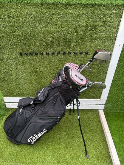 Wilson Deep Red Full Matching Golf Set (5–SW) with Titleist Stand Bag