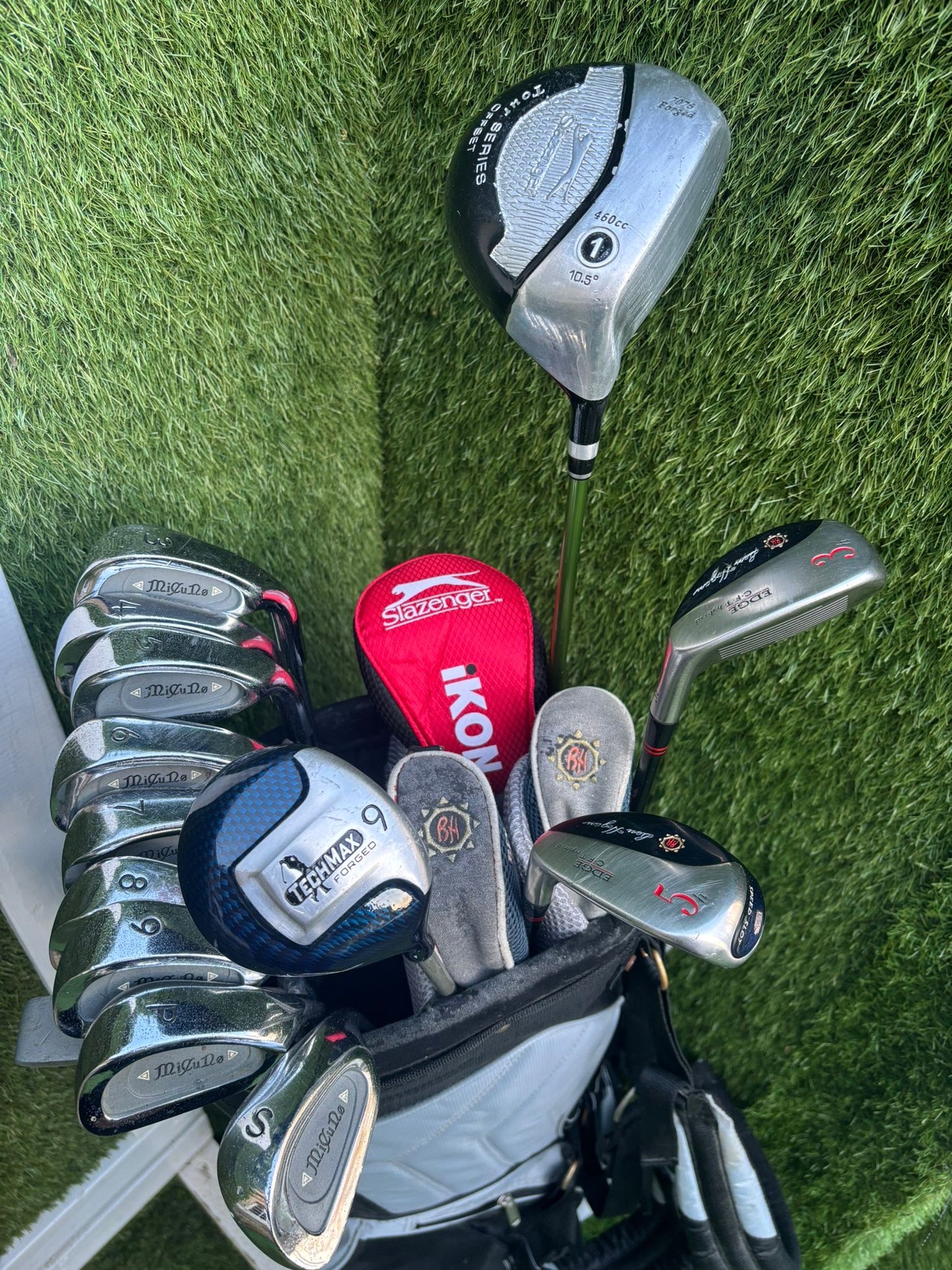 Slazenger Offset Driver + Ben Hogan Hybrids + Micuno Irons + Dunlop Putter + Trespass Bag (14 Clubs)