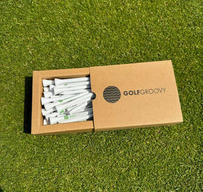 70mm White Bamboo Golf Tees | Eco Durable | 50-Pack
