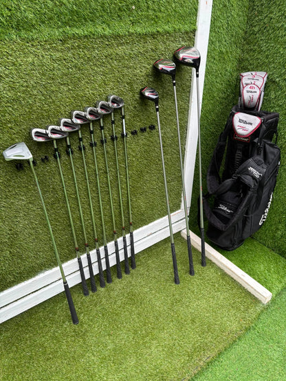 Wilson Deep Red Full Matching Golf Set (5–SW) with Titleist Stand Bag