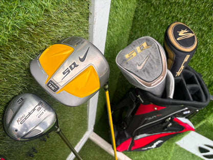 RAM Laser Hybrid Irons, Nike SQ Sumo² Driver, Cobra SZ Fairway Wood, Slazenger V Series Putter & Wilson Tour RX Stand Bag