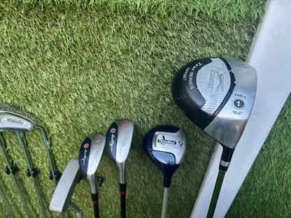 Slazenger Offset Driver + Ben Hogan Hybrids + Micuno Irons + Dunlop Putter + Trespass Bag (14 Clubs)