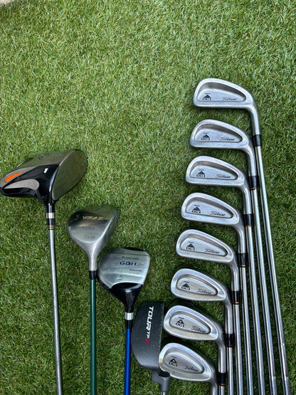 Titleist DCI Irons, Titleist DCI Sand Wedge, Confidence Woods & Inesis Stand Bag