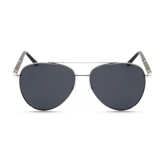Stig - Titanium & Wood Aviator Sunglasses