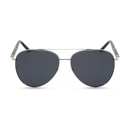 Stig - Titanium & Wood Aviator Sunglasses