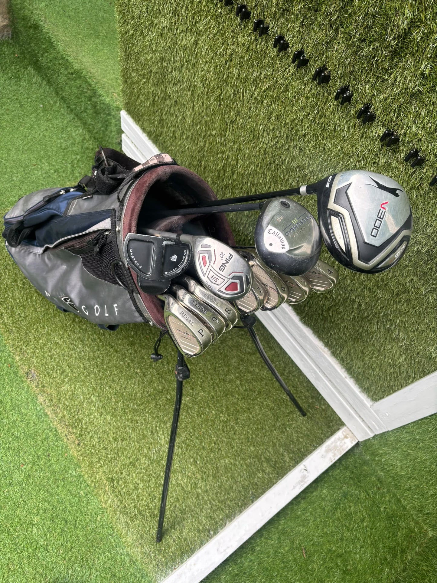 Left-Handed Complete Golf Set – Regal Pro Orbit Irons, PING i15 Hybrid, Callaway Steelhead III & Nike Stand Bag