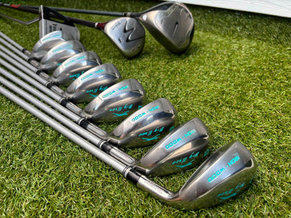 Slazenger Iron-Woods, Nike Driver, Wilson Fairway Wood, Voodoo Daddy Putter & Stand Bag