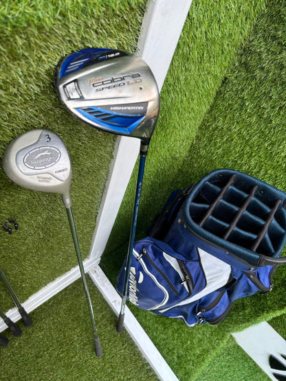 PowerBilt TPS 7.0 Irons, Cobra Driver, Slazenger 3 Wood & TaylorMade Cart Bag – Complete Golf Package