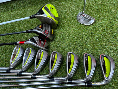 Nike Slingshot 4D Irons, Nike Driver, Cobra 4 Wood, Nike VR_S Hybrid, Odyssey Putter, New Lynx Waterproof Cart Bag