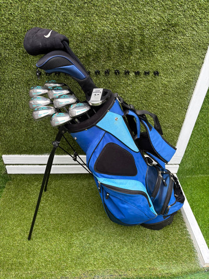 Slazenger Iron-Woods, Nike Driver, Wilson Fairway Wood, Voodoo Daddy Putter & Stand Bag