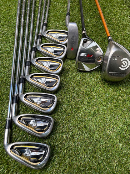 Cleveland CG7 Tour Irons, TaylorMade R9 Hybrid, Cleveland Launcher Driver & Ping Bag
