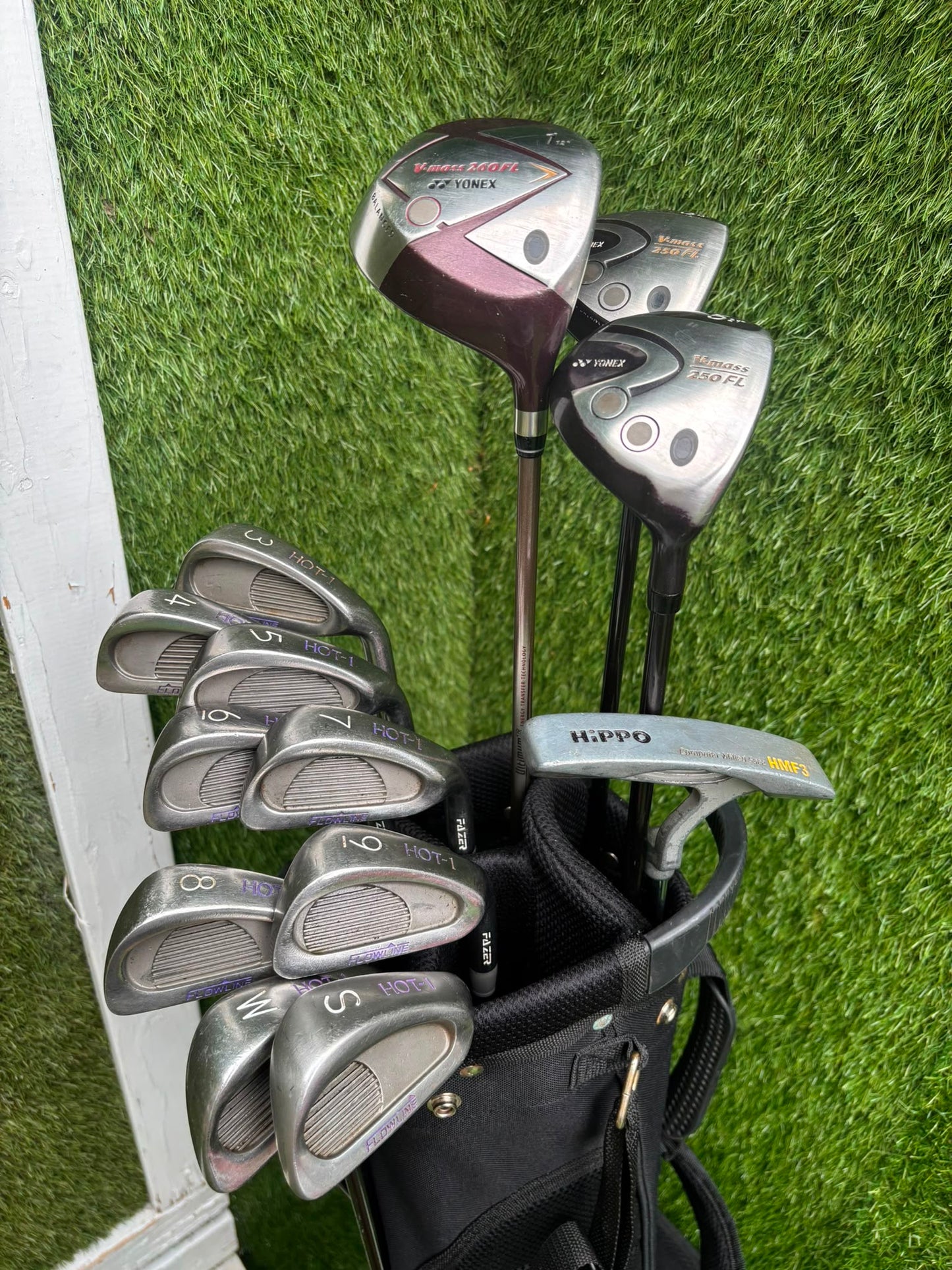 Ladies / Teenager Golf Set – Yonex V-Mass Woods, Fazer Flowline HOT-1 Irons & Bullet Stand Bag