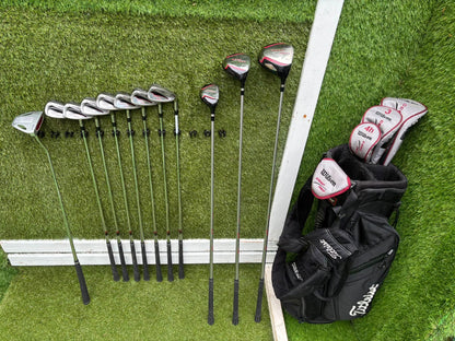 Wilson Deep Red Full Matching Golf Set (5–SW) with Titleist Stand Bag