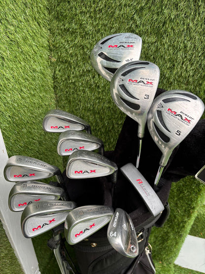 Dunlop MAX Golf Set with Matching Woods, 64° Wedge & Jaxx Stand Bag