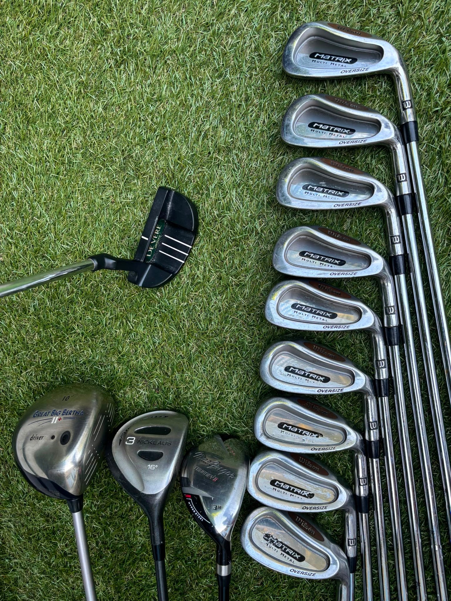 Wilson Matrix Irons 3-SW, Callaway Great Big Bertha Driver, Hybrid & Brand New Stand Bag