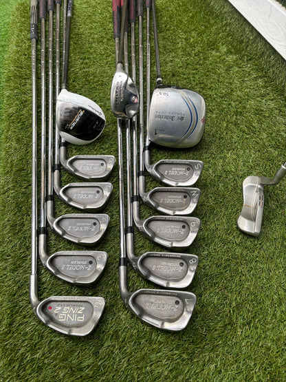 Z-MODEL II Irons + TaylorMade Woods & Hybrid + Ping Zing 2 + Donnay Putter + Peter Alliss Stand Bag – 14 Clubs