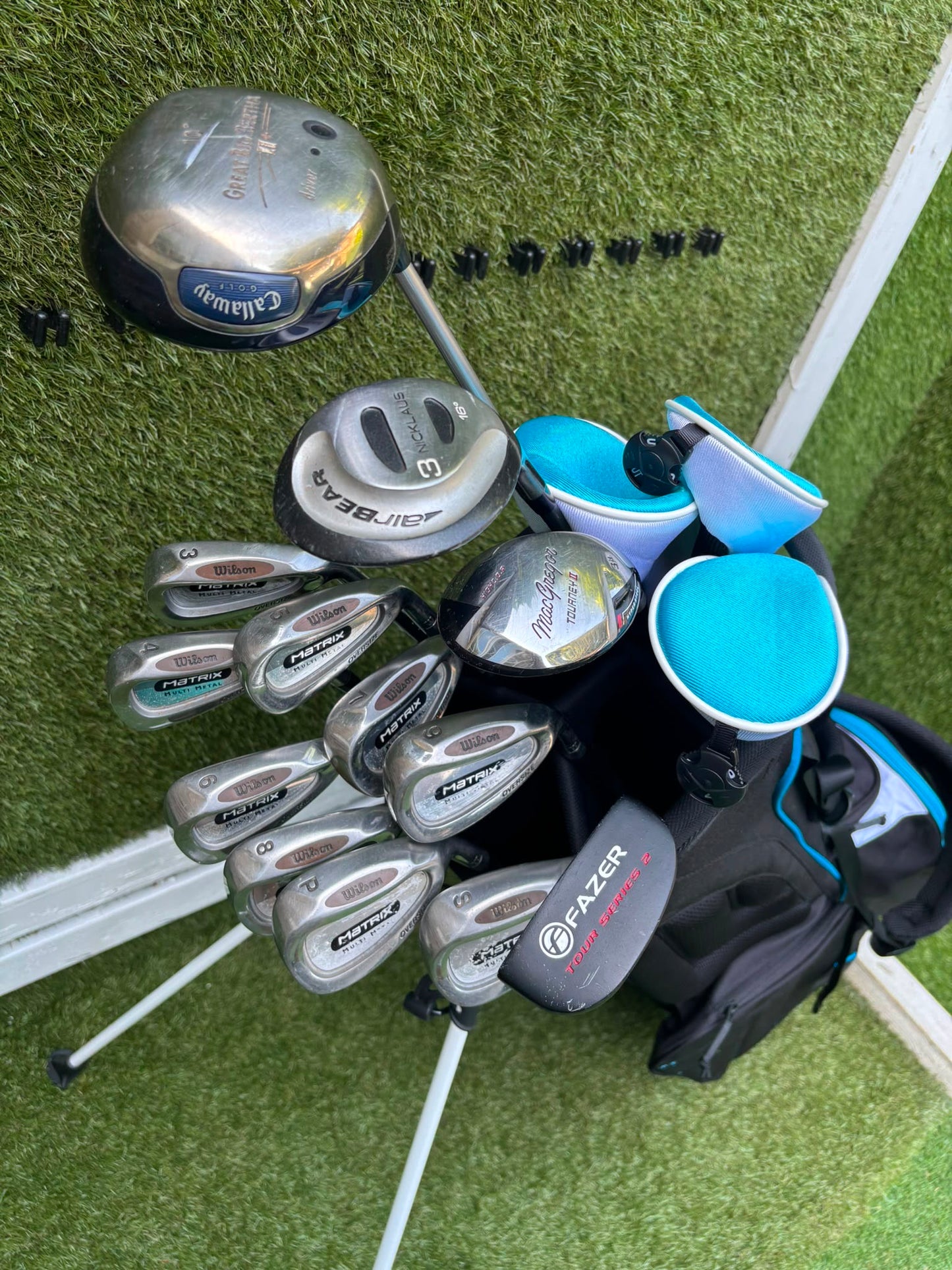 Wilson Matrix Irons 3-SW, Callaway Great Big Bertha Driver, Hybrid & Brand New Stand Bag