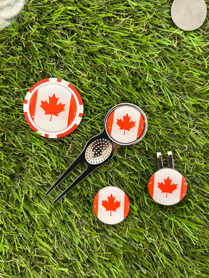Flags of the World Traditional Pitchfork including 3 Flag markers and poker chip