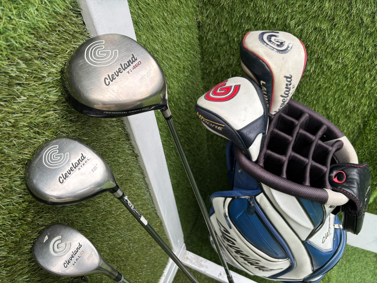 Cleveland Complete Golf Set – TA6 3–PW Irons, Ti460 Driver, Steel 15° Wood, HALO Hybrid & Cart Bag