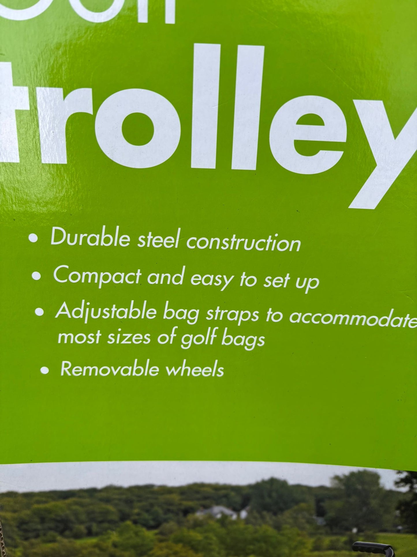 Lightweight Steel 2-Wheel Golf Push Trolley, Foldable