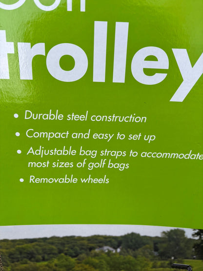 Lightweight Steel 2-Wheel Golf Push Trolley, Foldable