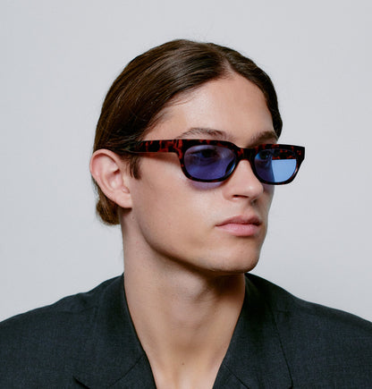 A.KJÆRBEDE BROR Sunglasses l Demi Tortoise, Blue Lens