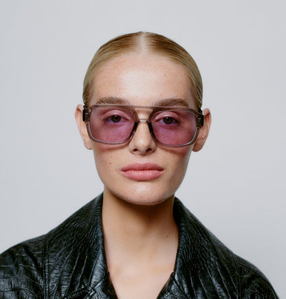 Grey Transparent Oversized Pilot Sunglasses – UV400, Unisex