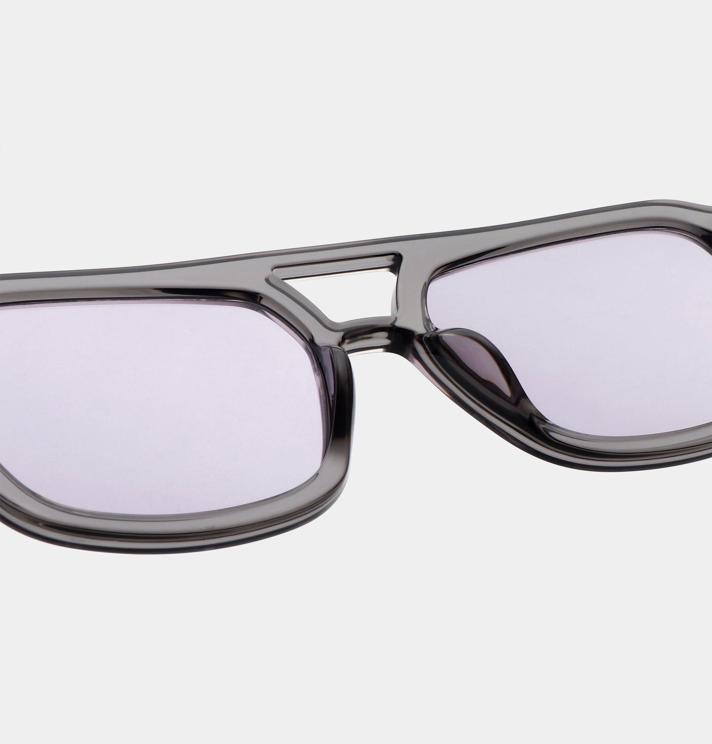 Grey Transparent Oversized Pilot Sunglasses – UV400, Unisex