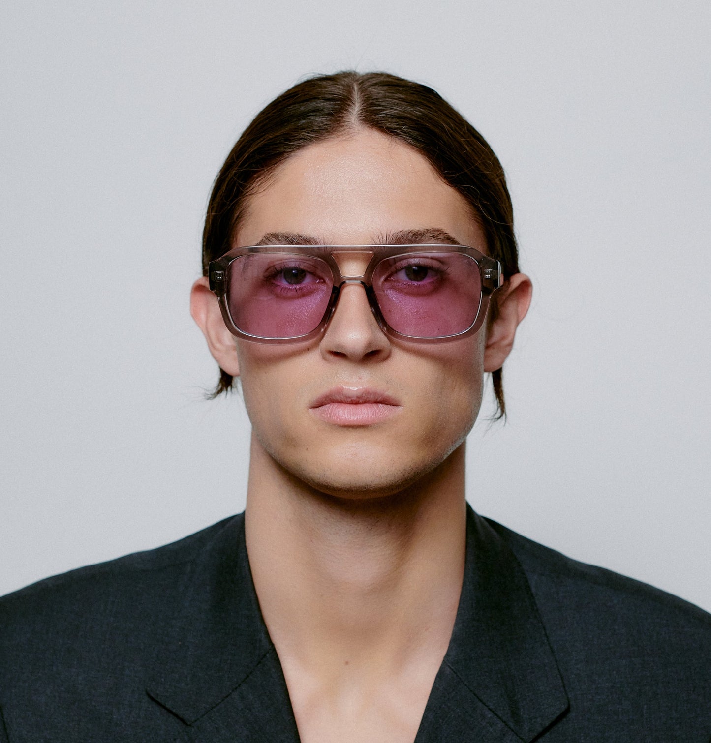Grey Transparent Oversized Pilot Sunglasses – UV400, Unisex