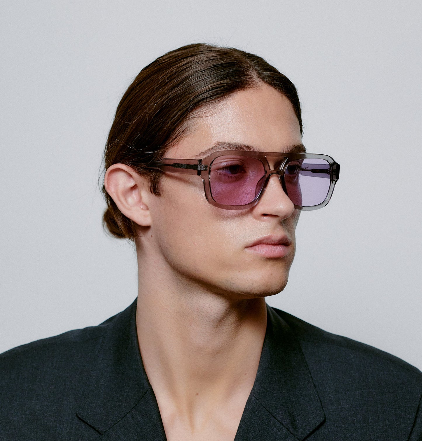 Grey Transparent Oversized Pilot Sunglasses – UV400, Unisex