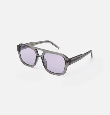 Grey Transparent Oversized Pilot Sunglasses – UV400, Unisex