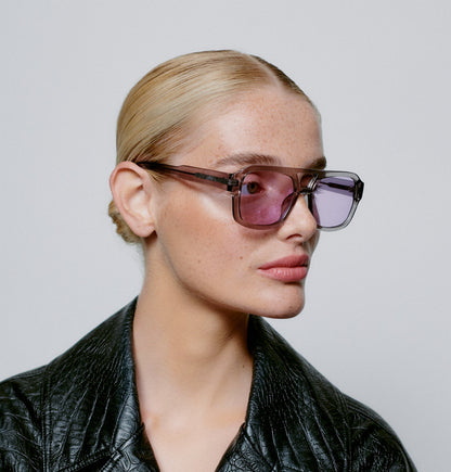 Grey Transparent Oversized Pilot Sunglasses – UV400, Unisex