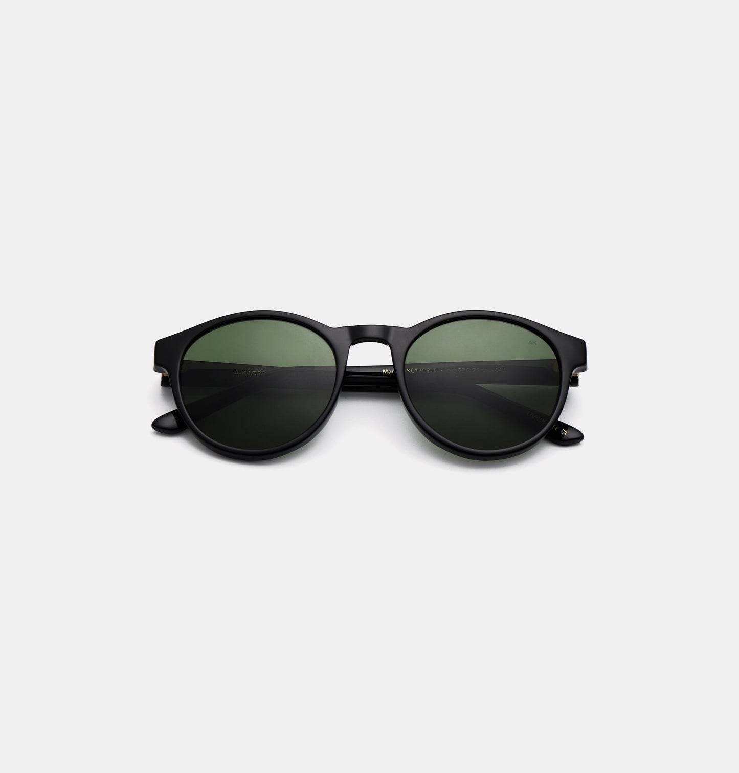 Marvin Black Round Sunglasses Unisex UV400 by AKJAERBEDE