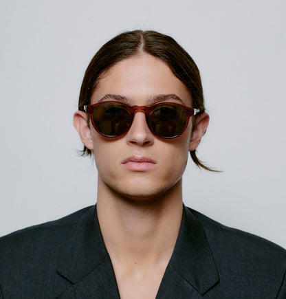 A.KJÆRBEDE (AKJAERBEDE) Marvin Sunglasses | Brown Transparent Round Frame