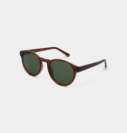 A.KJÆRBEDE (AKJAERBEDE) Marvin Sunglasses | Brown Transparent Round Frame