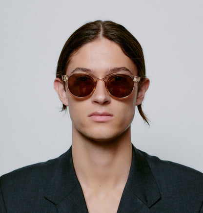 A.KJÆRBEDE Marvin Round Champagne Unisex UV400 Sunglasses