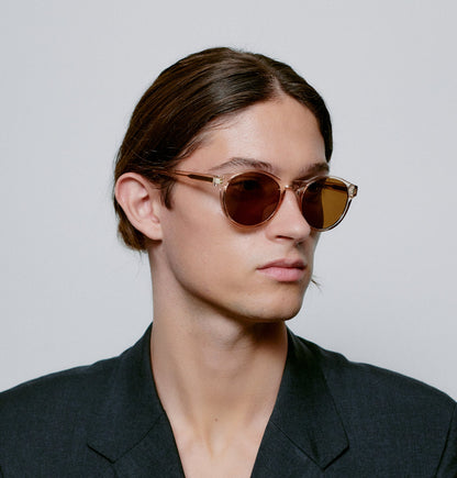 A.KJÆRBEDE Marvin Round Champagne Unisex UV400 Sunglasses