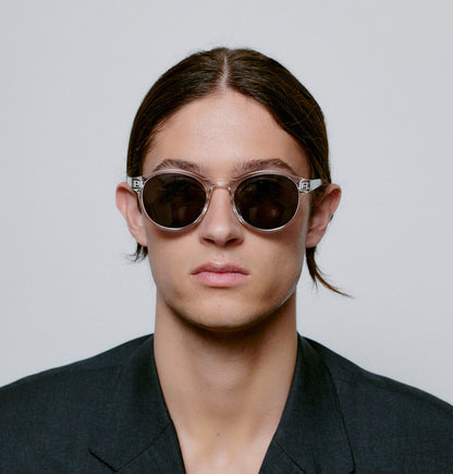 A.KJÆRBEDE (AKJAERBEDE) Marvin Sunglasses | Crystal Round Frame