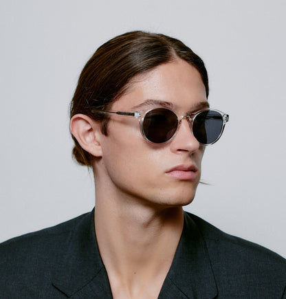 A.KJÆRBEDE (AKJAERBEDE) Marvin Sunglasses | Crystal Round Frame