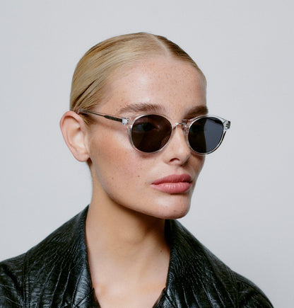 A.KJÆRBEDE (AKJAERBEDE) Marvin Sunglasses | Crystal Round Frame
